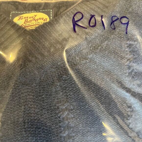 Tommy Bahama 100% Cotton Sweater Light Knit Navy Blue V-Neck Men's Medium - Picture 12 of 12